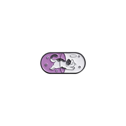 Cat Pill Metal Pin