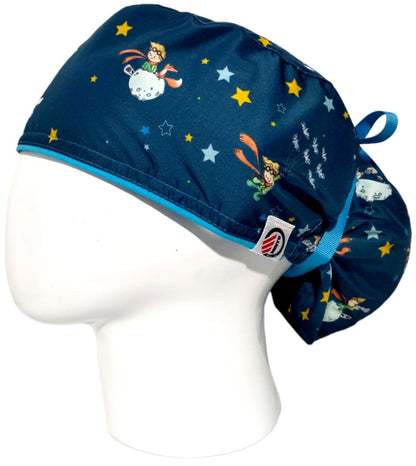Gorro Quirúrgico Mujer y Portacarnet Principito Petróleo - gorro antifluido para mujer Doctools - foto 1