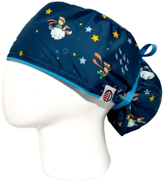 Gorro Quirúrgico Mujer y Portacarnet Principito Petróleo - gorro antifluido para mujer Doctools - foto 1