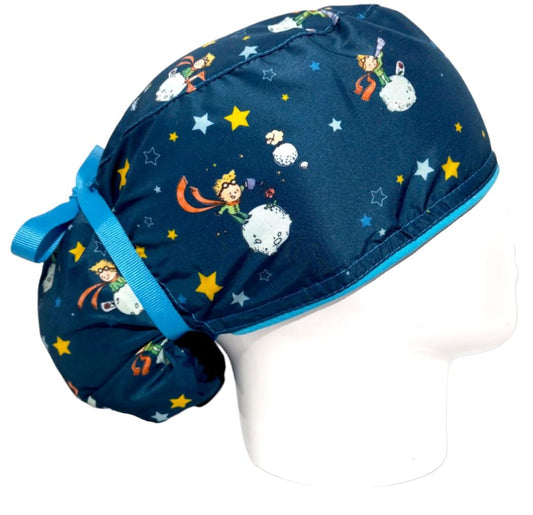 Gorro Quirúrgico Mujer y Portacarnet Principito Petróleo - gorro antifluido para mujer Doctools - foto 2