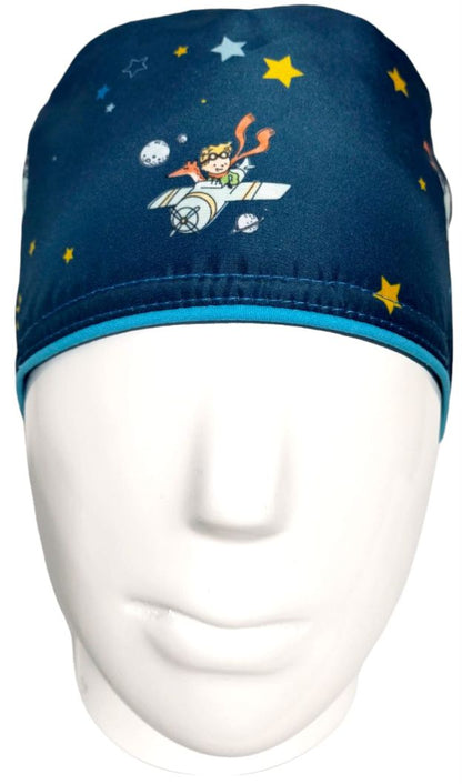 Gorro Quirúrgico Mujer y Portacarnet Principito Petróleo - gorro antifluido para mujer Doctools - foto 3