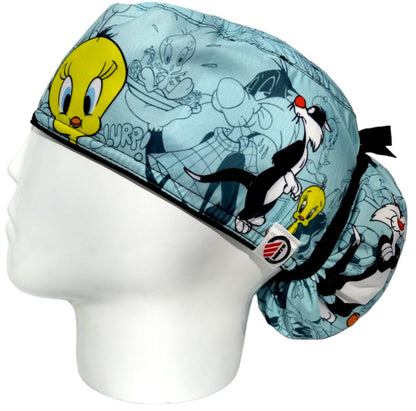 Gorro Quirúrgico Mujer y Portacarnet Silvestre Azul - gorro antifluido para mujer Doctools - foto 1