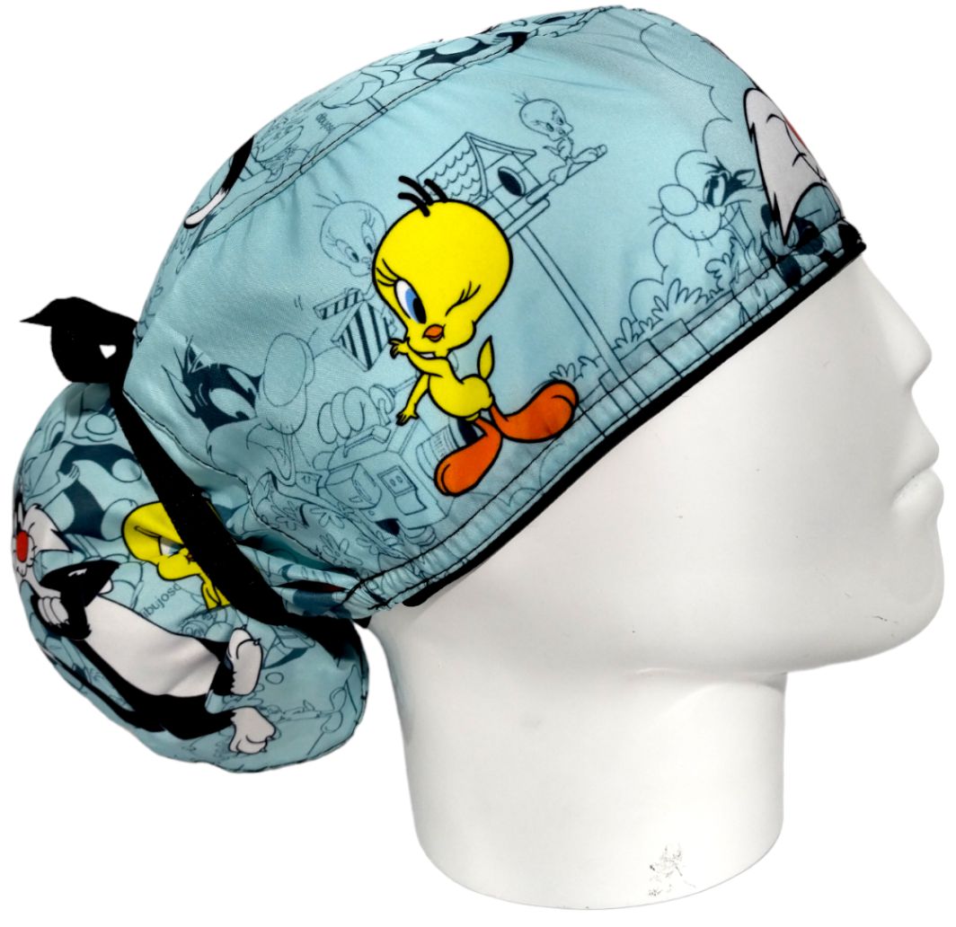 Gorro Quirúrgico Mujer y Portacarnet Silvestre Azul - gorro antifluido para mujer Doctools - foto 2