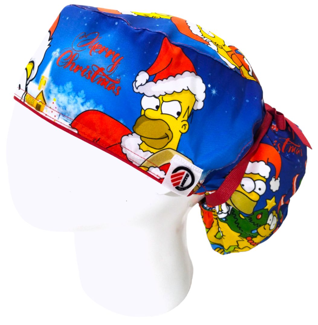Gorro Quirúrgico Mujer y Portacarnet Simpson Navidad - gorro antifluido para mujer Doctools - foto 1