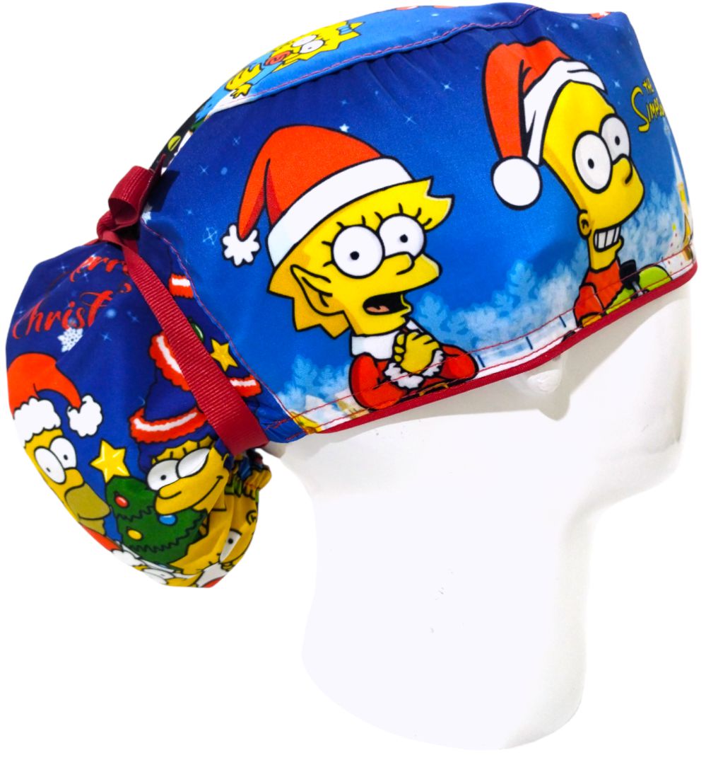 Gorro Quirúrgico Mujer y Portacarnet Simpson Navidad - gorro antifluido para mujer Doctools - foto 2