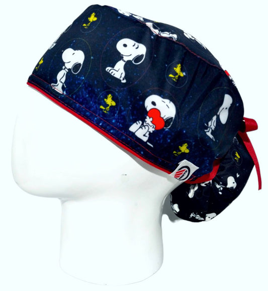 Gorro Quirúrgico Mujer y Portacarnet Snoopy Azul - gorro antifluido para mujer Doctools - foto 1
