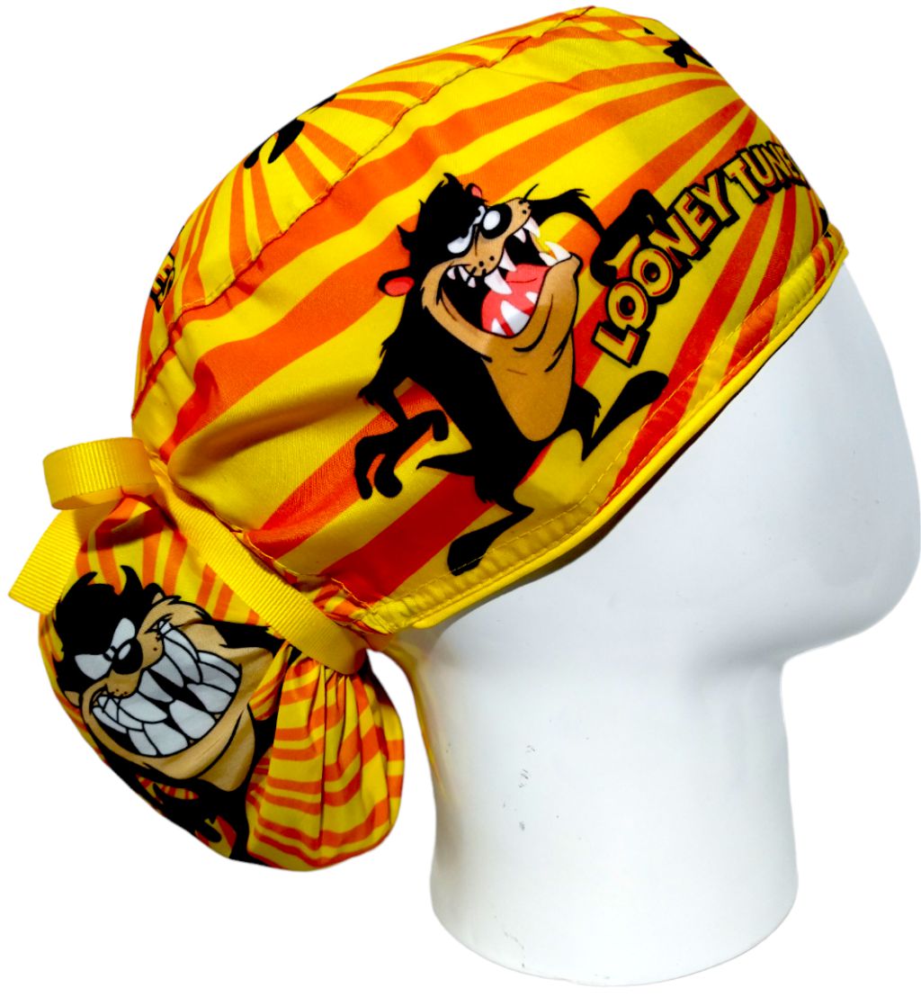 Gorro Quirúrgico Mujer y Portacarnet Taz Amarillo - gorro antifluido para mujer Doctools - foto 2