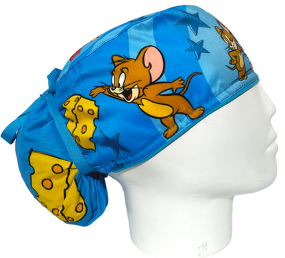 Gorro Quirúrgico Mujer y Portacarnet Tom y Jerry Azul - gorro antifluido para mujer Doctools - foto 2