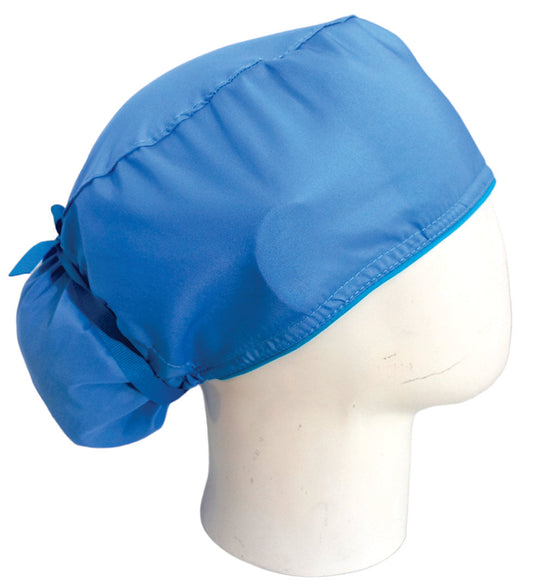 Gorro Quirúrgico Mujer y Portacarnet Unicolor Azul Claro - gorro antifluido para mujer Doctools - foto 2