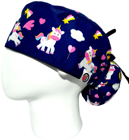 Gorro Quirúrgico Mujer y Portacarnet Unicornios - gorro antifluido para mujer Doctools - foto 1