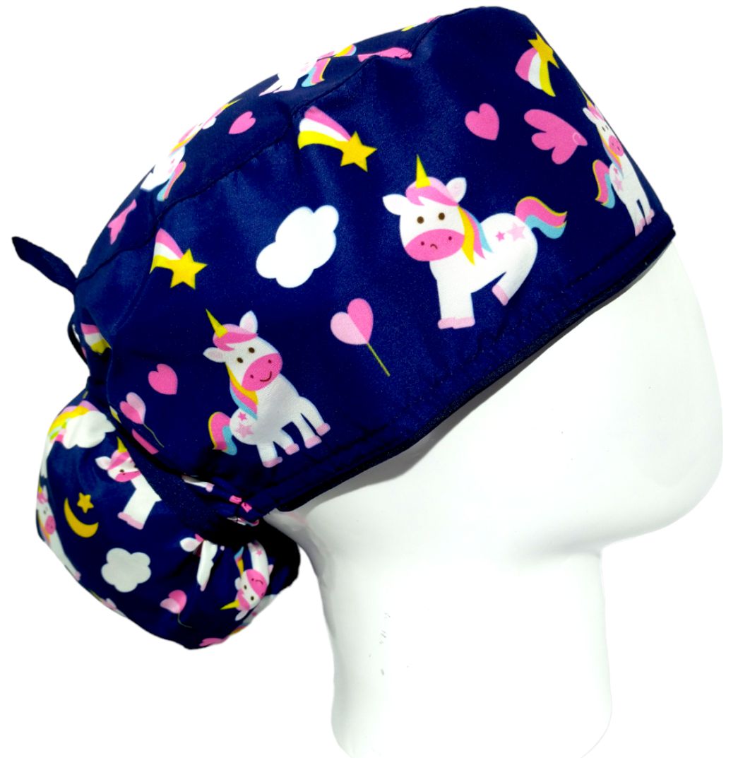 Gorro Quirúrgico Mujer y Portacarnet Unicornios - gorro antifluido para mujer Doctools - foto 2