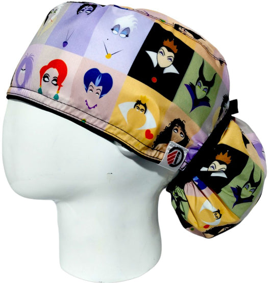 Gorro Quirúrgico Mujer y Portacarnet Villanas Disney - gorro antifluido para mujer Doctools - foto 1