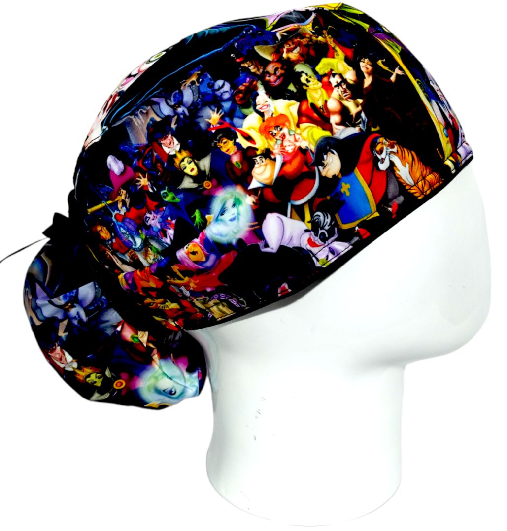 Gorro Quirúrgico Mujer y Portacarnet Villanas Negro - gorro antifluido para mujer Doctools - foto 2