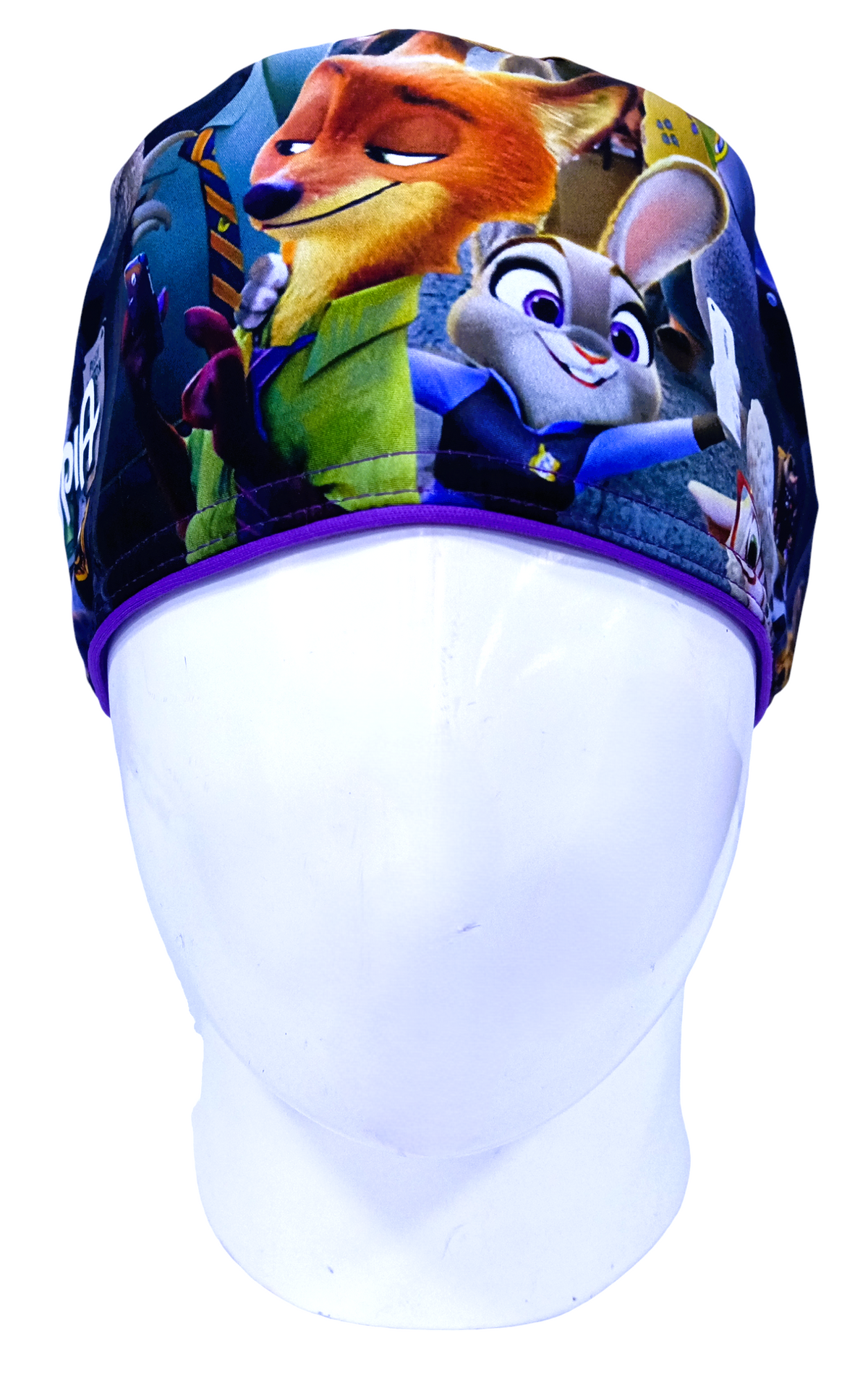 Gorro Quirúrgico Mujer y Portacarnet Zootopia Morado - gorro antifluido para mujer Doctools - foto 3