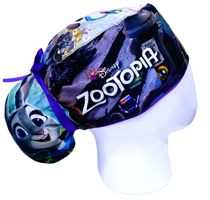 Gorro Quirúrgico Mujer y Portacarnet Zootopia Morado - gorro antifluido para mujer Doctools - foto 2
