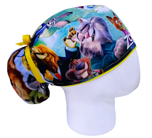 Gorro Quirúrgico Mujer y Portacarnet Zootopia Amarillo - gorro antifluido para mujer Doctools - foto 2