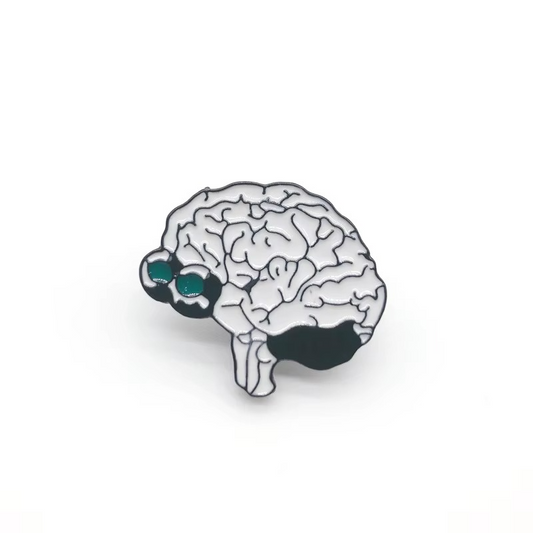Metallic Brain Base Anatomy Pin