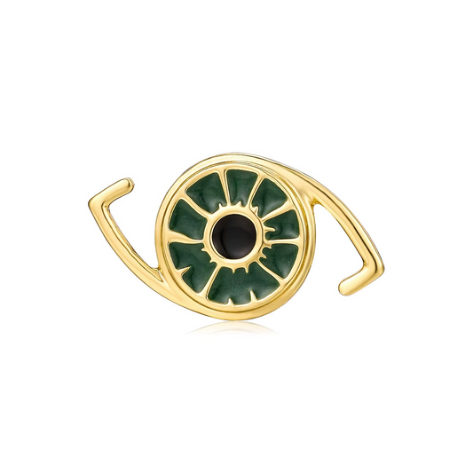 Green Iris Metal Pin