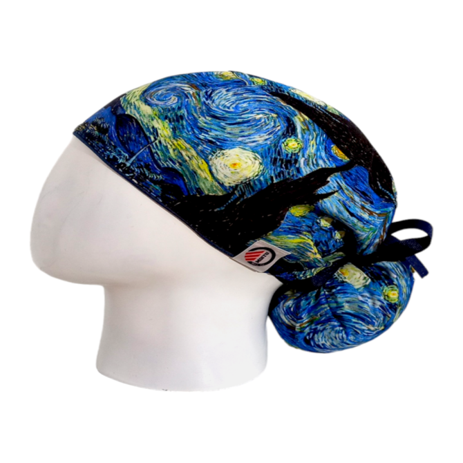 Gorro Quirúrgico Mujer + Lanyard La Noche Estrellada - Imagen 3