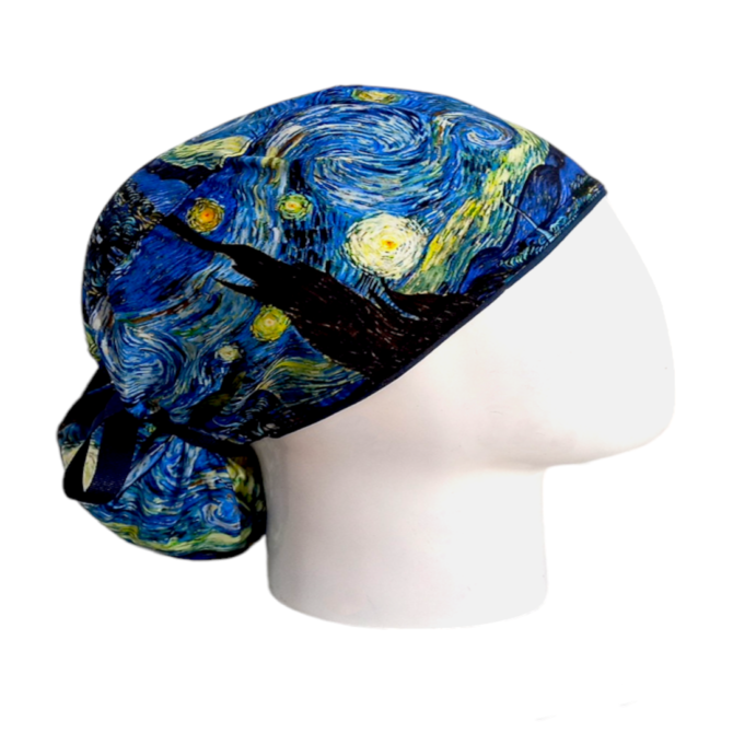 Gorro Quirúrgico Mujer + Lanyard La Noche Estrellada