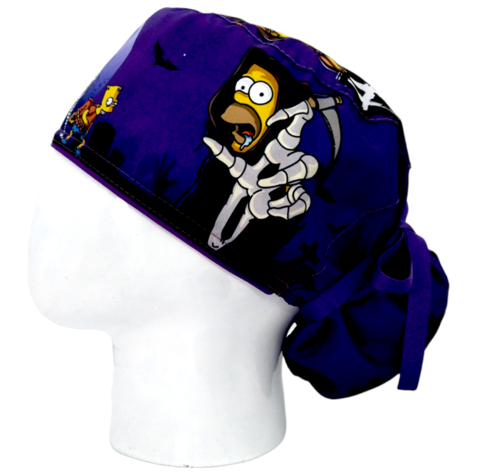 Gorro Quirúrgico + Lanyard Homero Halloween