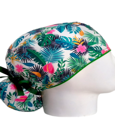 Gorro Quirúrgico Mujer + Lanyard Tropical