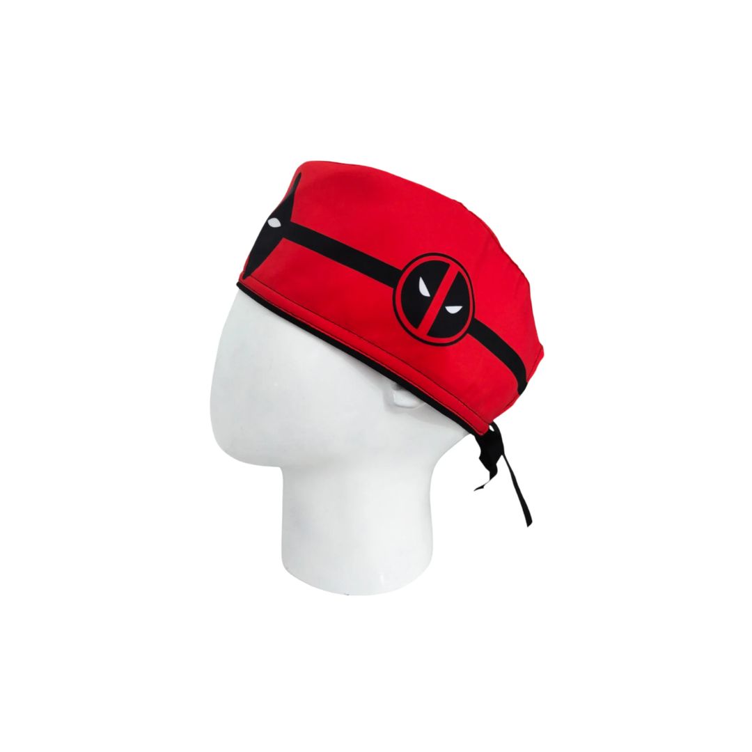 Gorro Quirúrgico Hombre + Lanyard Deadpool Red
