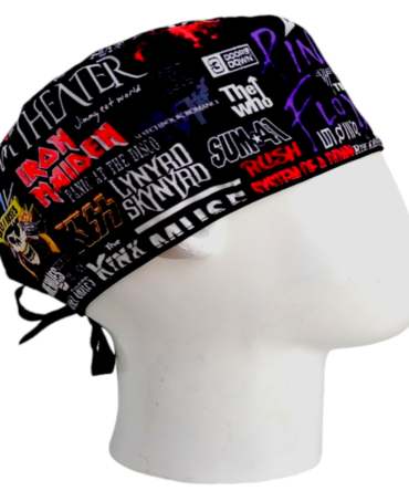 Gorro Quirúrgico Hombre + Lanyard Bandas De Rock