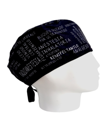 Gorro Quirúrgico Hombre + Lanyard Anestesiología Negro
