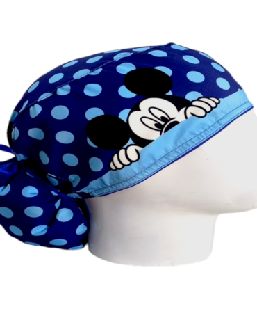 Gorro Quirúrgico Mujer + Lanyard Mickey Mouse Azul