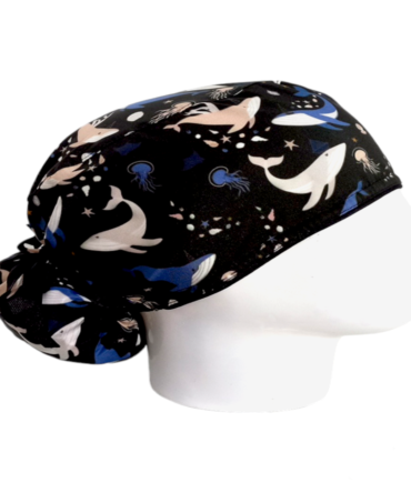 Gorro Quirúrgico Mujer + Lanyard Ballenas