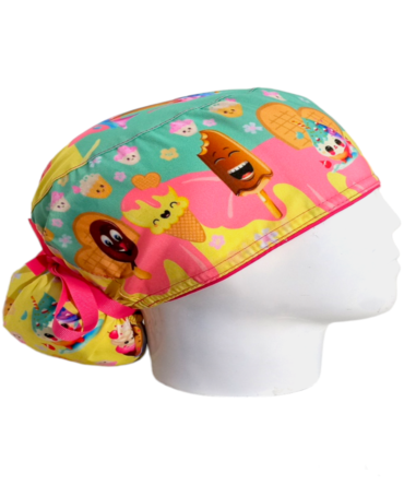 Gorro Quirúrgico Mujer + Lanyard Heladitos