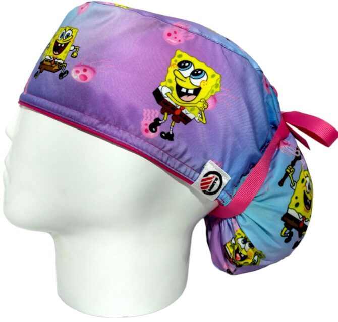 Gorro Quirúrgico Mujer + Lanyard Bob Esponja Degradado - Imagen 3