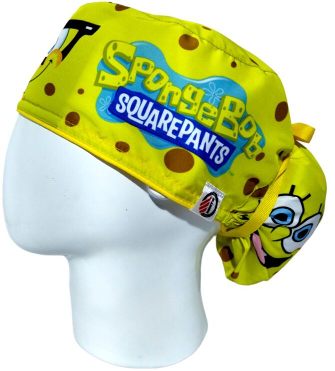 Gorro Quirúrgico Mujer + Lanyard Bob Esponja Clasico