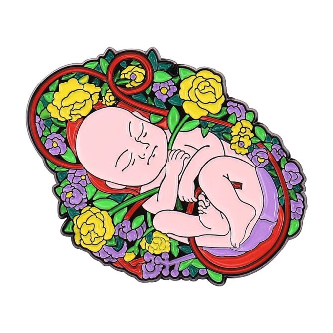 Pin Metálico Bebe Floral Placenta