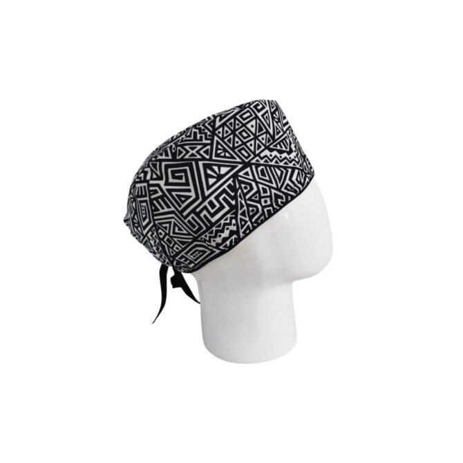 Gorro Quirúrgico Hombre + Lanyard Textura Azteca Negro - Imagen 3