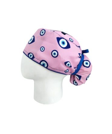 Gorro Quirúrgico Mujer + Lanyard Ojo Turco Rosa