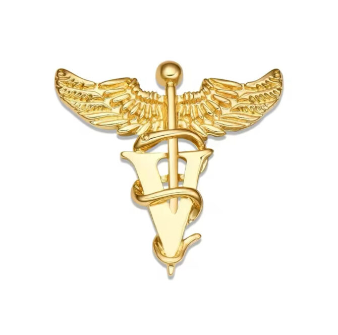 Pin Metálico Veterinaria Simbolo Caduceo