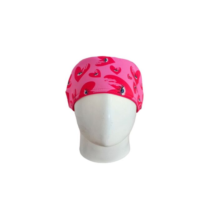 Gorro Quirúrgico Mujer + Lanyard Ojo Turco Corazones Fucsia - Imagen 2