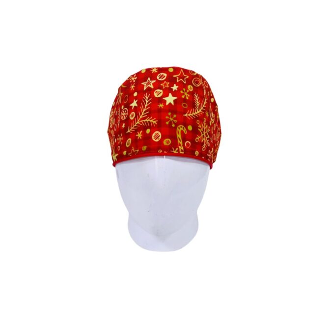 Gorro Quirúrgico Mujer + Lanyard Navidad Estelar Rojo - Imagen 2