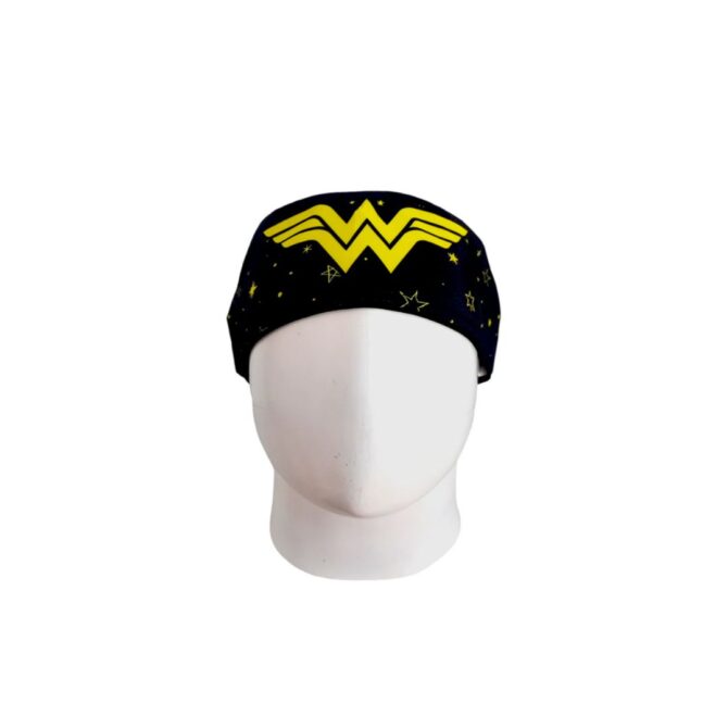 Gorro Quirúrgico Mujer + Lanyard Mujer Maravilla Negro - Imagen 2