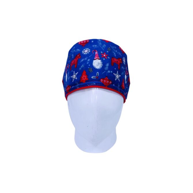 Gorro Quirúrgico Mujer + Lanyard Gnomo Navidad Azul - Imagen 2